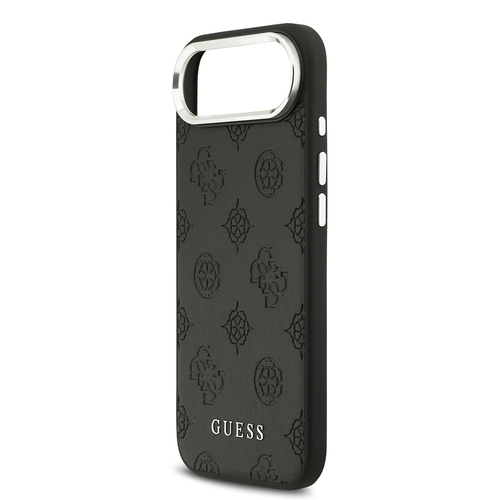 iPhone 17 Air Kılıf Guess Orjinal Lisanslı M-safe Şarj Özellikli Sıcak Baskılı Klasik Yazı Logolu PU Deri Peony Kılıf