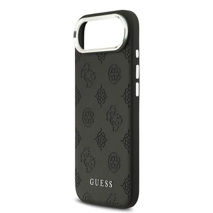 iPhone 17 Air Kılıf Guess Orjinal Lisanslı M-safe Şarj Özellikli Sıcak Baskılı Klasik Yazı Logolu PU Deri Peony Kılıf