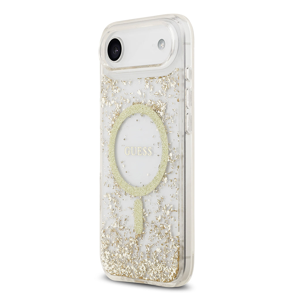 iPhone 17 Air Kılıf Guess Orjinal Lisanslı M-safe Şarj Özellikli Transparan Resin Bottom Kılıf