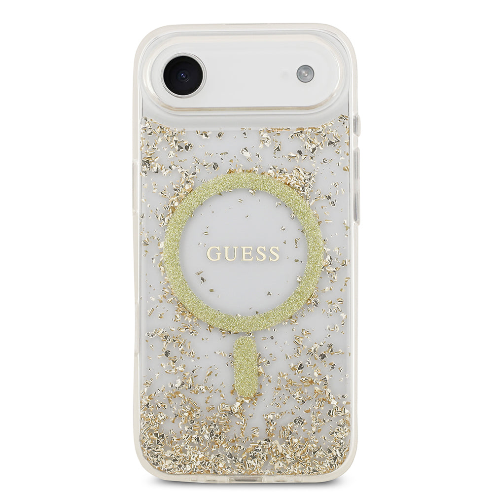 iPhone 17 Air Kılıf Guess Orjinal Lisanslı M-safe Şarj Özellikli Transparan Resin Bottom Kılıf