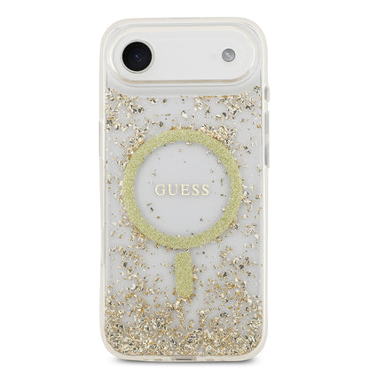 iPhone 17 Air Kılıf Guess Orjinal Lisanslı M-safe Şarj Özellikli Transparan Resin Bottom Kılıf