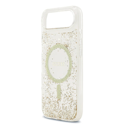 iPhone 17 Air Kılıf Guess Orjinal Lisanslı M-safe Şarj Özellikli Transparan Resin Bottom Kılıf