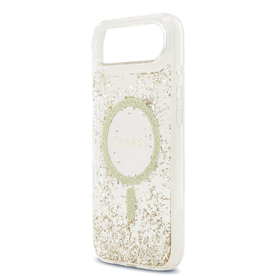 Apple iPhone 17 Air Kılıf Guess Orjinal Lisanslı M-safe Şarj Özellikli Transparan Resin Bottom Kapak Pembe