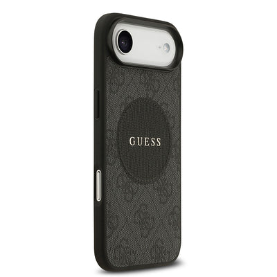 Apple iPhone 17 Air Kılıf Guess Orjinal Lisanslı M-safe Şarj Özellikli Yazı Logolu Circle Classic Kapak  Siyah
