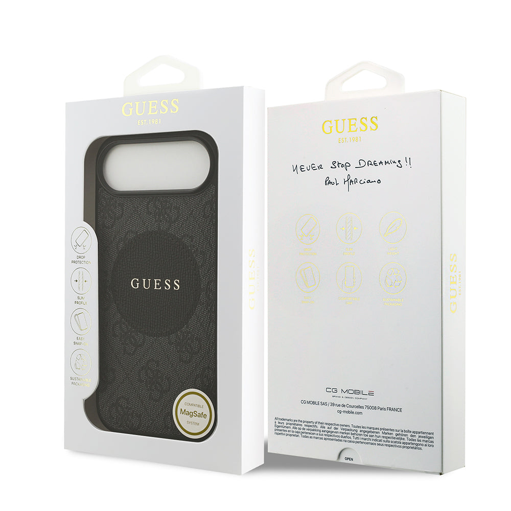 iPhone 17 Air Kılıf Guess Orjinal Lisanslı M-safe Şarj Özellikli Yazı Logolu Circle Classic Kılıf