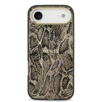 iPhone 17 Air Kılıf Guess Orjinal Lisanslı M-safe Şarj Özellikli Yazı Logolu Python Desenli Kılıf