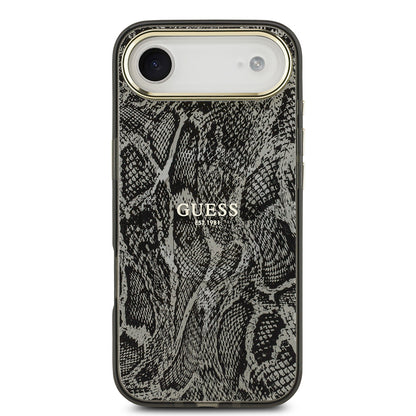 iPhone 17 Air Kılıf Guess Orjinal Lisanslı M-safe Şarj Özellikli Yazı Logolu Python Desenli Kılıf
