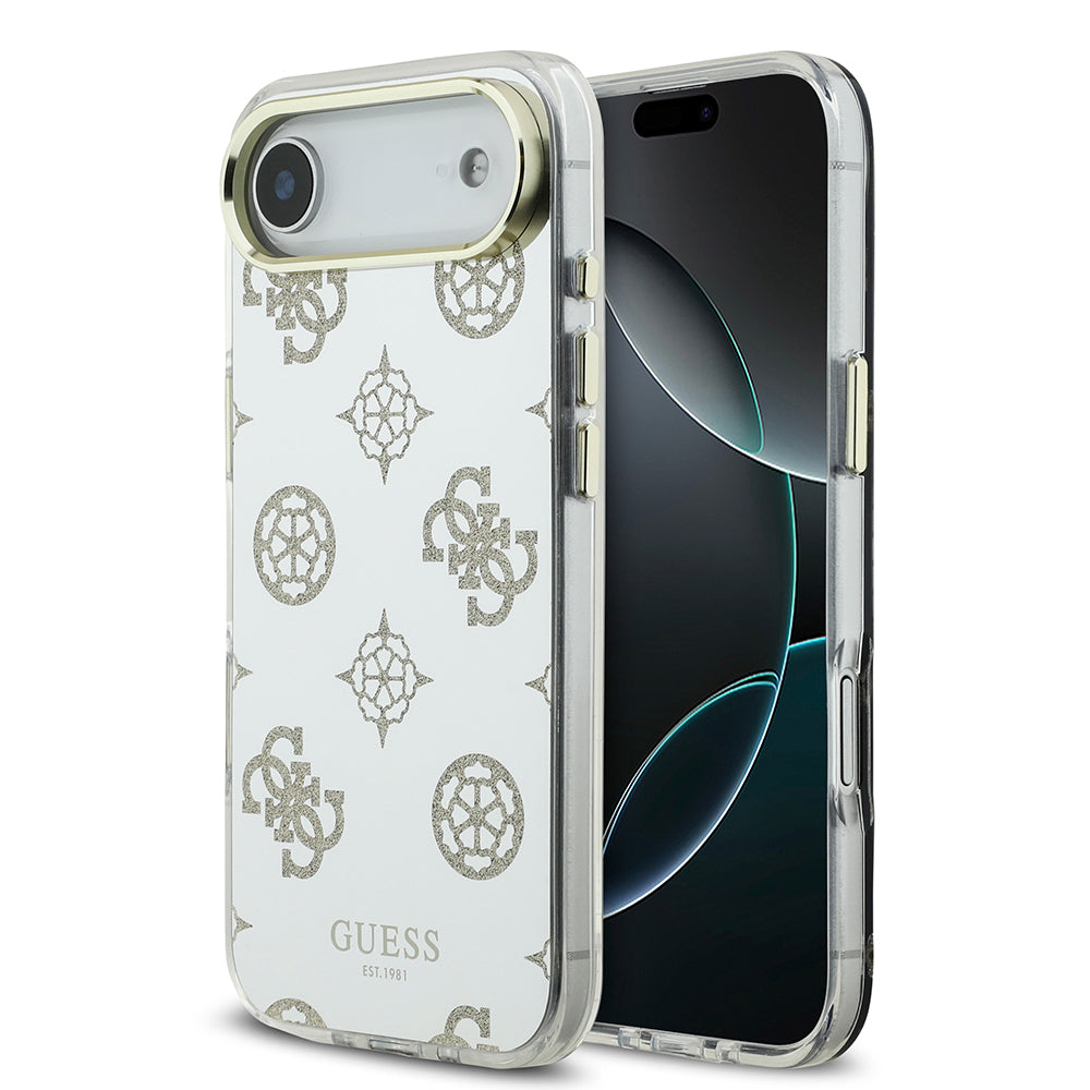 iPhone 17 Air Kılıf Guess Orjinal Lisanslı Metal Kamera Çerçeveli Simli Aynalı Kılıf