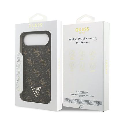 iPhone 17 Air Kılıf Guess Orjinal Lisanslı PU Deri 4G Desenli Üçgen Logolu Kılıf