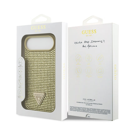 iPhone 17 Air Kılıf Guess Orjinal Lisanslı Taşlı Arka Yüzey Üçgen Logolu Kılıf