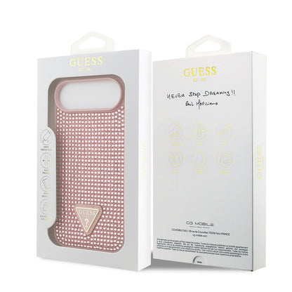 iPhone 17 Air Kılıf Guess Orjinal Lisanslı Taşlı Arka Yüzey Üçgen Logolu Kılıf