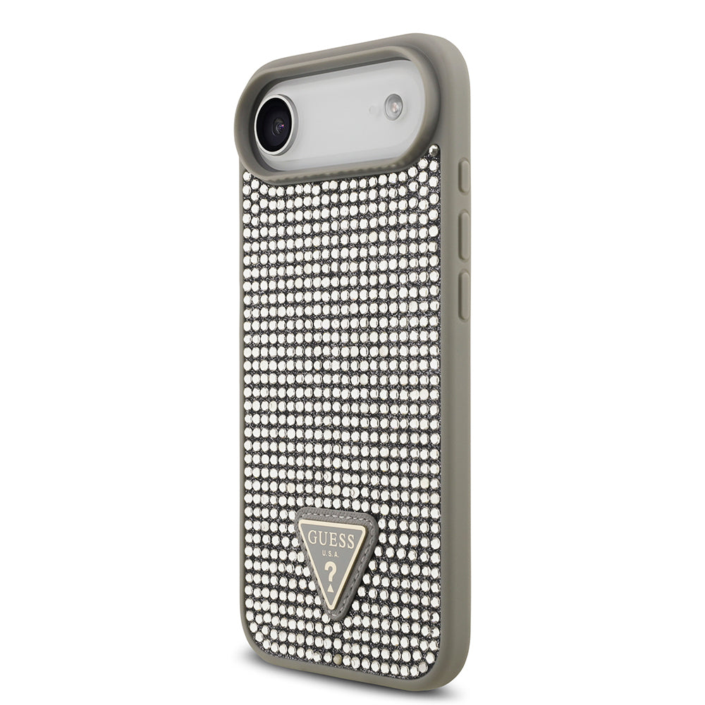iPhone 17 Air Kılıf Guess Orjinal Lisanslı Taşlı Arka Yüzey Üçgen Logolu Kılıf