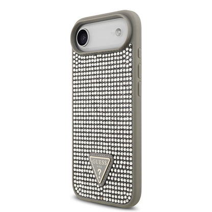 iPhone 17 Air Kılıf Guess Orjinal Lisanslı Taşlı Arka Yüzey Üçgen Logolu Kılıf