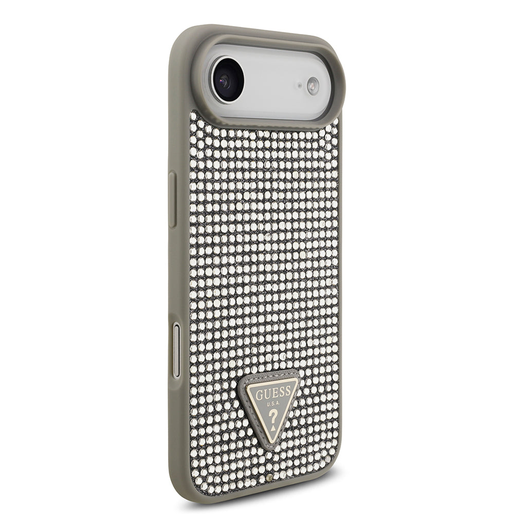 iPhone 17 Air Kılıf Guess Orjinal Lisanslı Taşlı Arka Yüzey Üçgen Logolu Kılıf