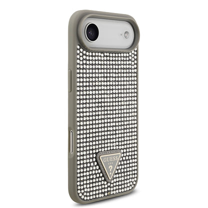 iPhone 17 Air Kılıf Guess Orjinal Lisanslı Taşlı Arka Yüzey Üçgen Logolu Kılıf