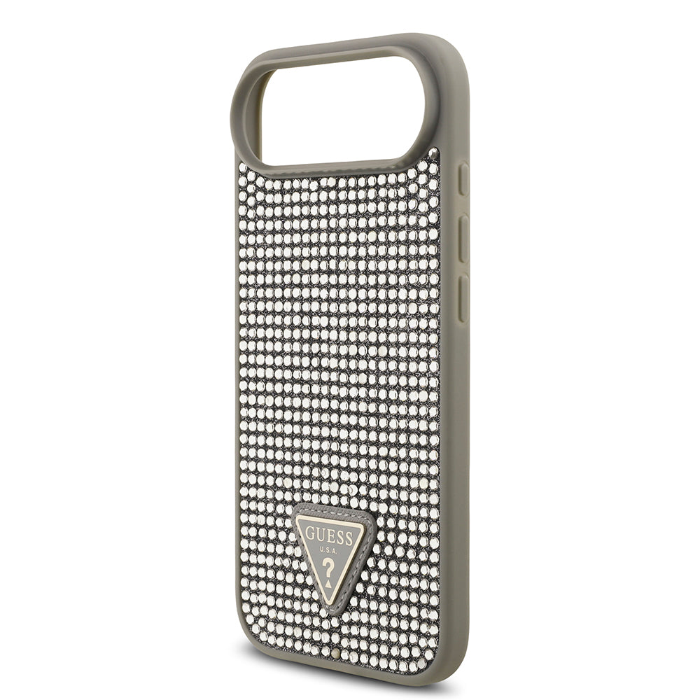 iPhone 17 Air Kılıf Guess Orjinal Lisanslı Taşlı Arka Yüzey Üçgen Logolu Kılıf