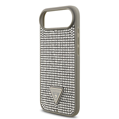 iPhone 17 Air Kılıf Guess Orjinal Lisanslı Taşlı Arka Yüzey Üçgen Logolu Kılıf