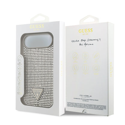 iPhone 17 Air Kılıf Guess Orjinal Lisanslı Taşlı Arka Yüzey Üçgen Logolu Kılıf