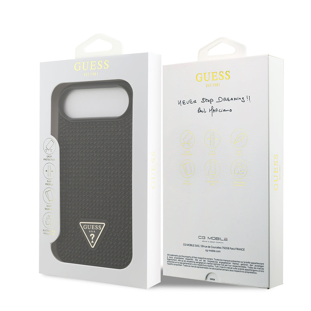 iPhone 17 Air Kılıf Guess Orjinal Lisanslı Taşlı Arka Yüzey Üçgen Logolu Kılıf