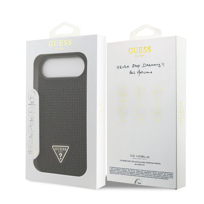Apple iPhone 17 Air Kılıf Guess Orjinal Lisanslı Taşlı Arka Yüzey Üçgen Logolu Kapak Siyah