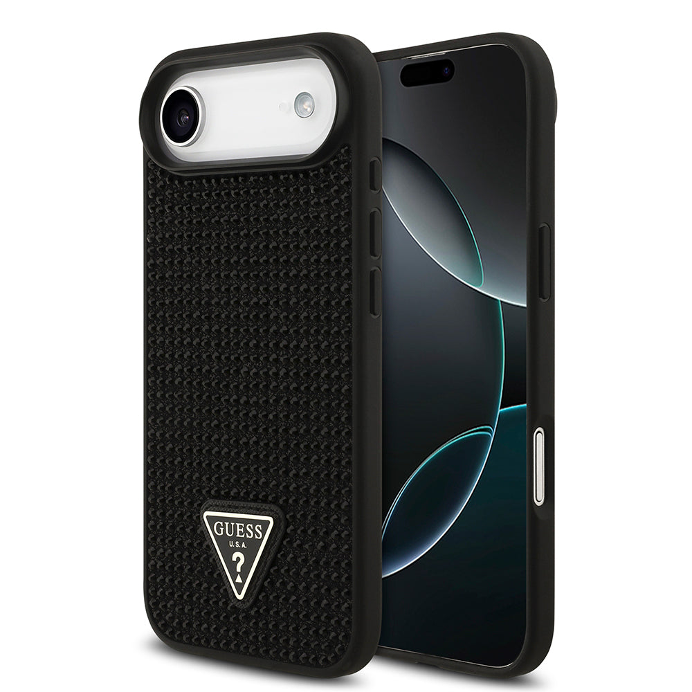 iPhone 17 Air Kılıf Guess Orjinal Lisanslı Taşlı Arka Yüzey Üçgen Logolu Kılıf