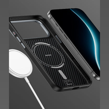 iPhone 17 Air Kılıf Karbon Fiber M-safe Şarj Özellikli Benks Hybrid ArmorPro 600D Kevlar Kılıf