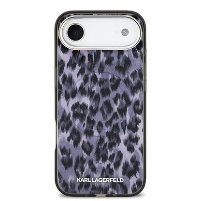 iPhone 17 Air Kılıf Karl Lagerfeld Orjinal Lisanslı M-safe Şarj Özellikli IML Leopar Baskılı Kılıf