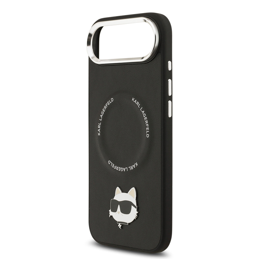 iPhone 17 Air Kılıf Karl Lagerfeld Orjinal Lisanslı M-safe Şarj Özellikli Metal Kamera ve Buton Tasarımlı Choupette PU Deri Kılıf