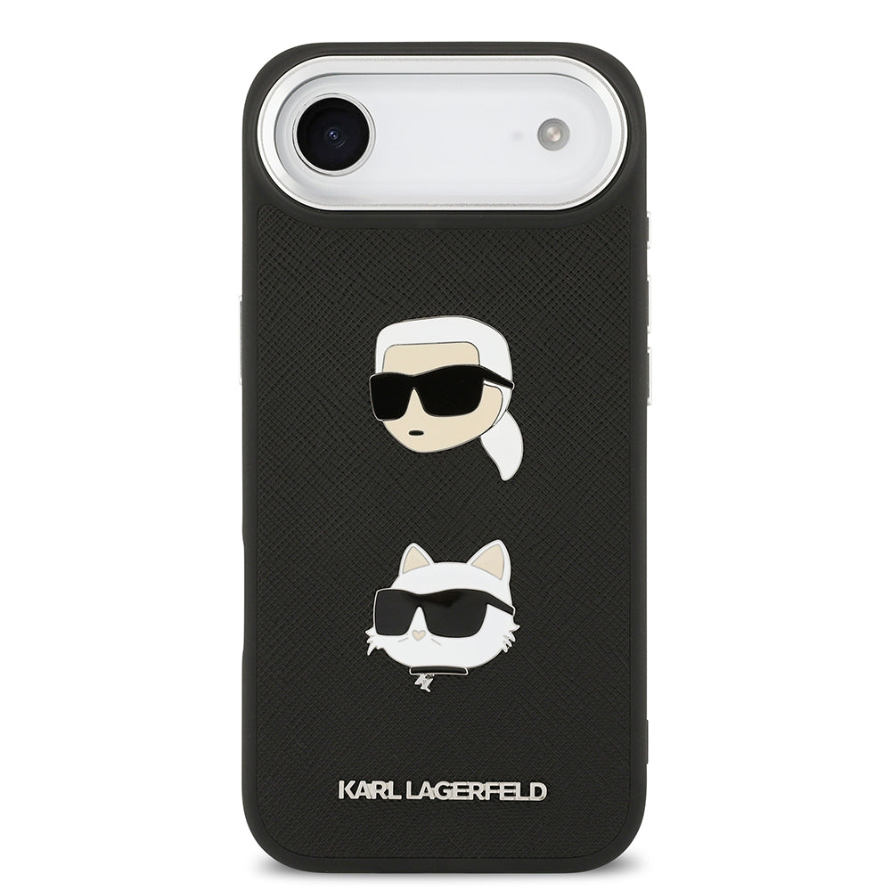 iPhone 17 Air Kılıf Karl Lagerfeld Orjinal Lisanslı Metal Logolu K&C Heads Pin Kılıf