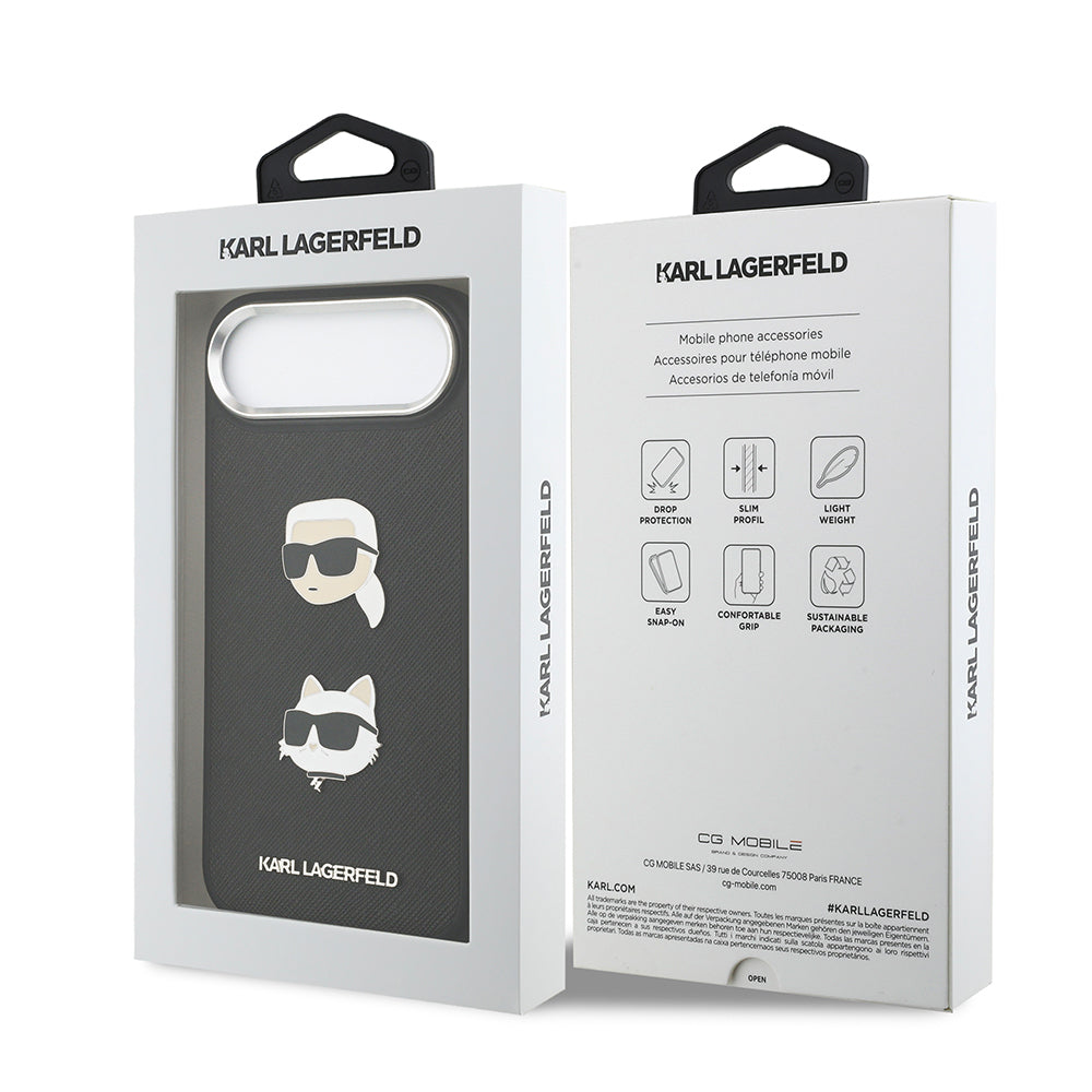 iPhone 17 Air Kılıf Karl Lagerfeld Orjinal Lisanslı Metal Logolu K&C Heads Pin Kılıf