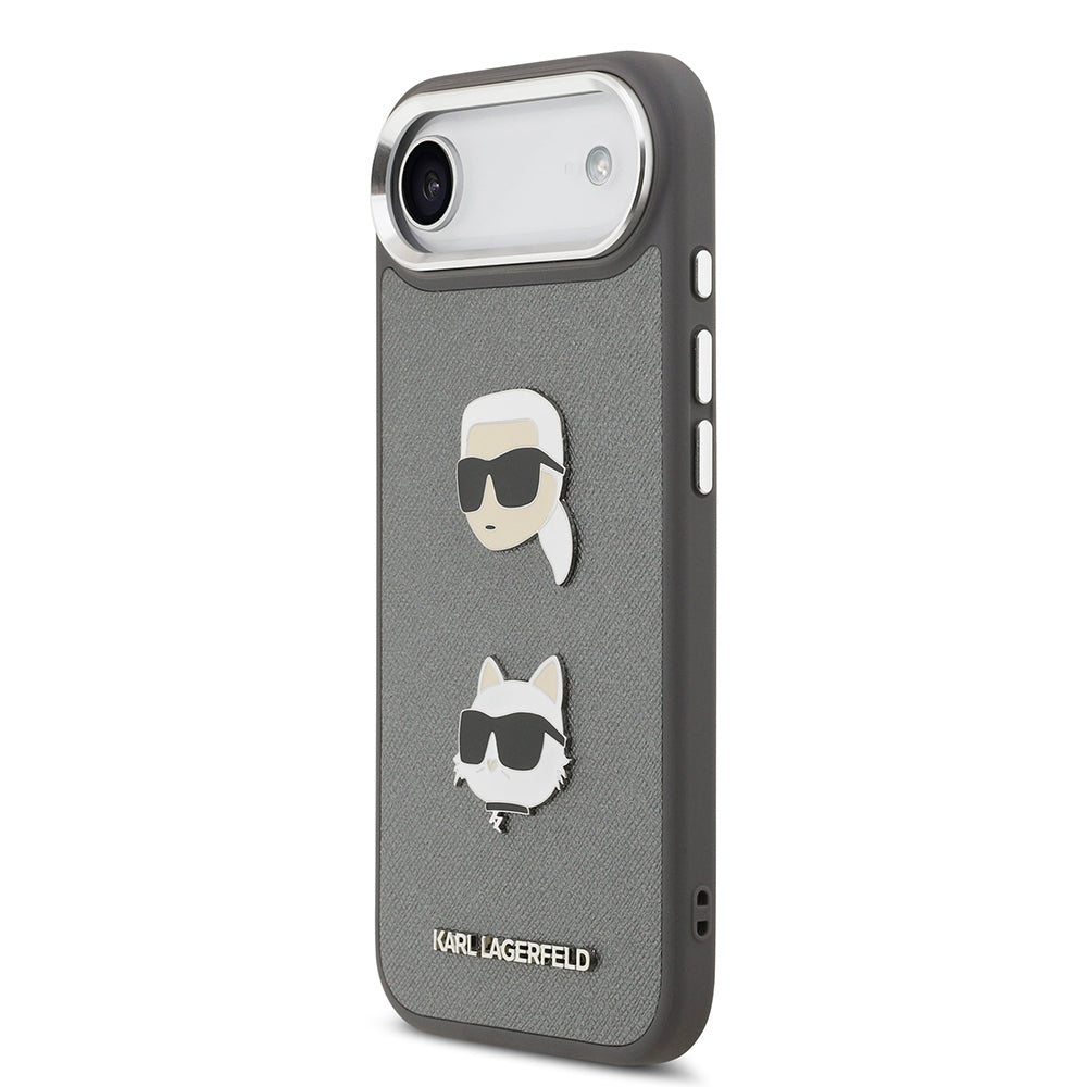 iPhone 17 Air Kılıf Karl Lagerfeld Orjinal Lisanslı Metal Logolu K&C Heads Pin Kılıf