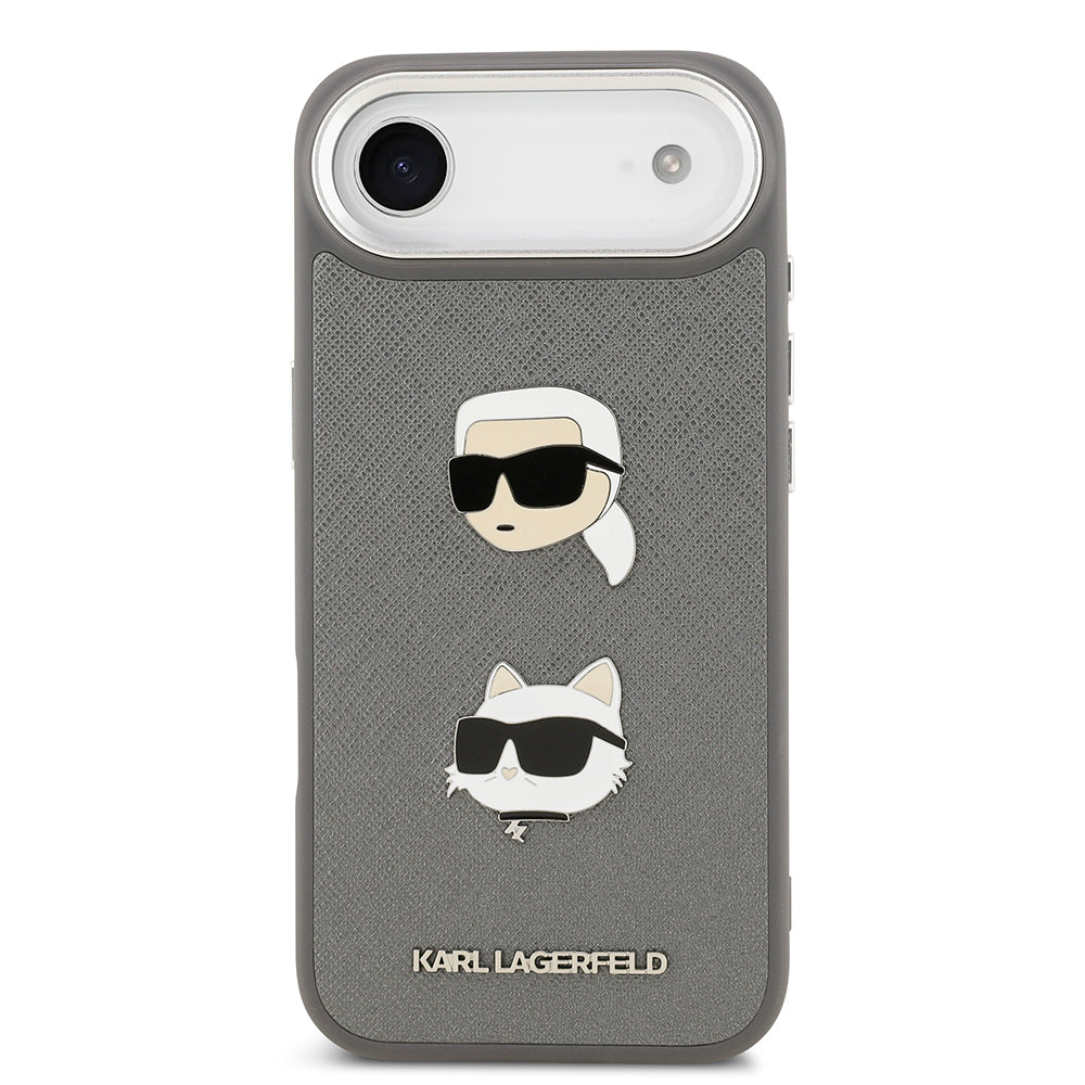iPhone 17 Air Kılıf Karl Lagerfeld Orjinal Lisanslı Metal Logolu K&C Heads Pin Kılıf