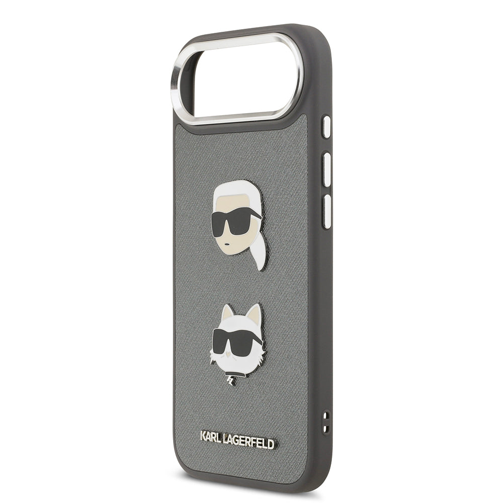 iPhone 17 Air Kılıf Karl Lagerfeld Orjinal Lisanslı Metal Logolu K&C Heads Pin Kılıf