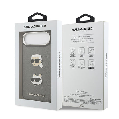 iPhone 17 Air Kılıf Karl Lagerfeld Orjinal Lisanslı Metal Logolu K&C Heads Pin Kılıf