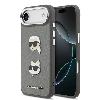 iPhone 17 Air Kılıf Karl Lagerfeld Orjinal Lisanslı Metal Logolu K&C Heads Pin Kılıf