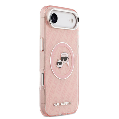 iPhone 17 Air Kılıf Karl Lagerfeld Orjinal Lisanslı Parlayan Simli Karl & Choupette Heads Kılıf