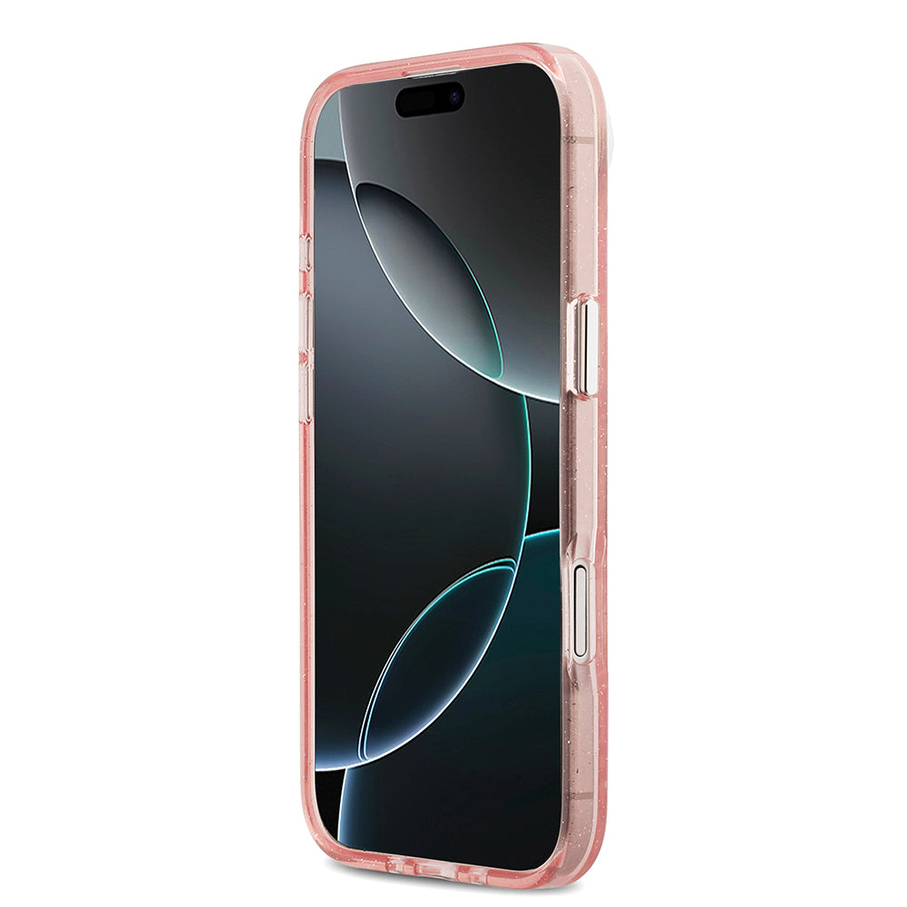 iPhone 17 Air Kılıf Karl Lagerfeld Orjinal Lisanslı Parlayan Simli Karl & Choupette Heads Kılıf