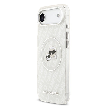 iPhone 17 Air Kılıf Karl Lagerfeld Orjinal Lisanslı Parlayan Simli Karl & Choupette Heads Kılıf