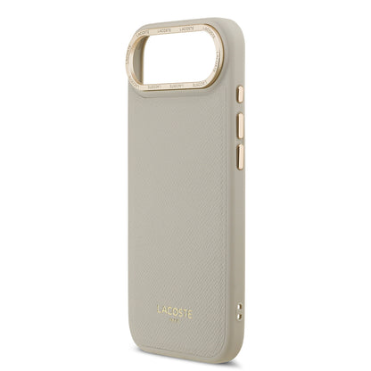 iPhone 17 Air Kılıf Lacoste Orjinal Lisanslı M-safe Şarj Özellikli Champs Elysees PU Deri Tasarımlı Kılıf