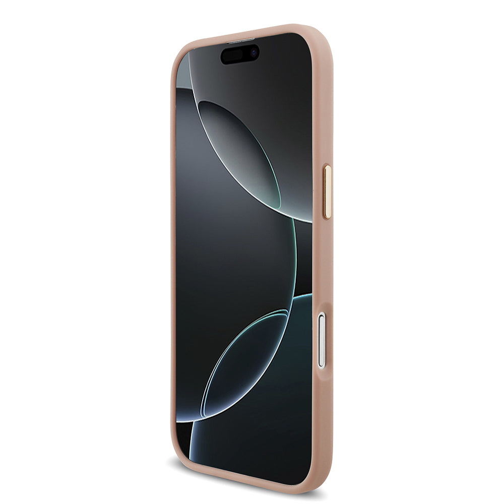 Apple iPhone 17 Air Kılıf Lacoste Orjinal Lisanslı M-safe Şarj Özellikli Champs Elysees PU Deri Tasarımlı Kapak Pembe