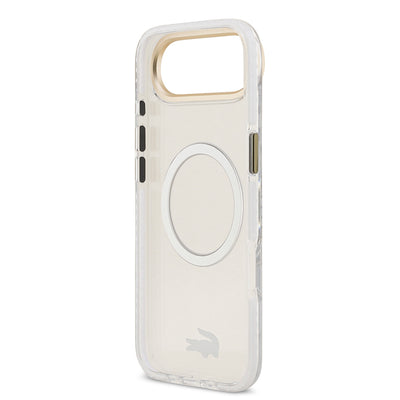 Apple iPhone 17 Air Kılıf Lacoste Orjinal Lisanslı M-safe Şarj Özellikli Gold Timsah Logolu Buzlu Kapak Yeşil