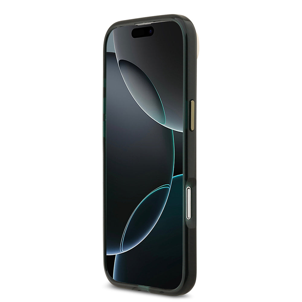 iPhone 17 Air Kılıf Lacoste Orjinal Lisanslı M-safe Şarj Özellikli Gold Timsah Logolu Buzlu Kılıf