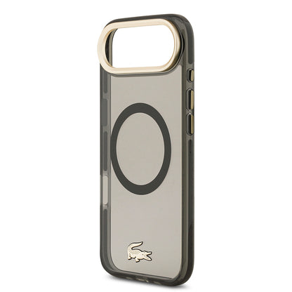 iPhone 17 Air Kılıf Lacoste Orjinal Lisanslı M-safe Şarj Özellikli Gold Timsah Logolu Buzlu Kılıf