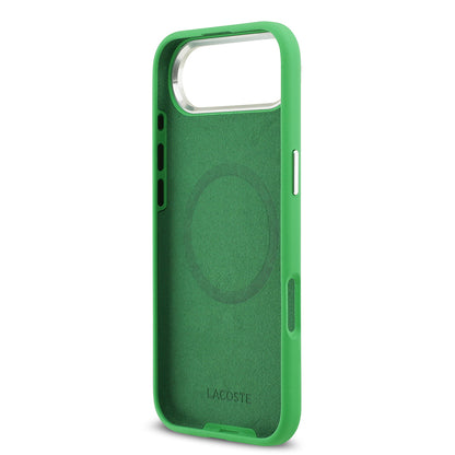 iPhone 17 Air Kılıf Lacoste Orjinal Lisanslı M-safe Şarj Özellikli İkonik Logolu Metal Kamera Çerçeveli Silikon Kılıf