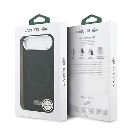 iPhone 17 Air Kılıf Lacoste Orjinal Lisanslı M-safe Şarj Özellikli İkonik Logolu Metal Kamera Çerçeveli Silikon Kılıf