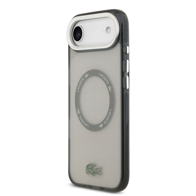 Apple iPhone 17 Air Kılıf Lacoste Orjinal Lisanslı M-safe Şarj Özellikli İkonik Timsah Logolu Buzlu Kapak Beyaz