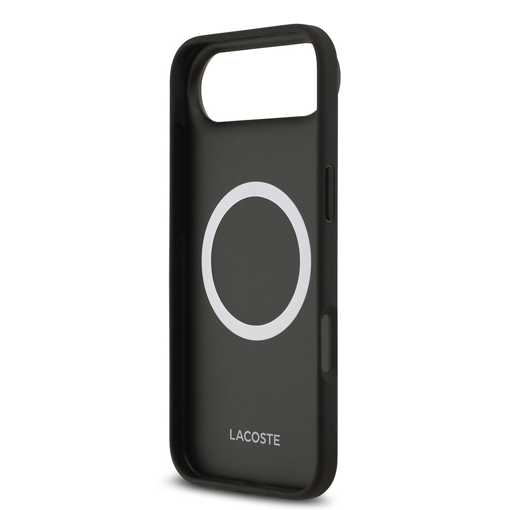 iPhone 17 Air Kılıf Lacoste Orjinal Lisanslı M-safe Şarj Özellikli PU Deri Tasarımlı Kartlıklı Karışık Monogram Desenli Kılıf