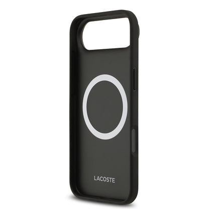 iPhone 17 Air Kılıf Lacoste Orjinal Lisanslı M-safe Şarj Özellikli PU Deri Tasarımlı Kartlıklı Karışık Monogram Desenli Kılıf