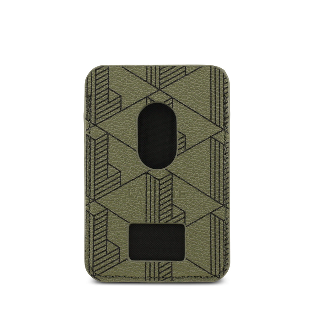 iPhone 17 Air Kılıf Lacoste Orjinal Lisanslı M-safe Şarj Özellikli PU Deri Tasarımlı Kartlıklı Karışık Monogram Desenli Kılıf