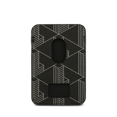 Apple iPhone 17 Air Kılıf Lacoste Orjinal Lisanslı M-safe Şarj Özellikli PU Deri Tasarımlı Kartlıklı Karışık Monogram Desenli Kapak Siyah